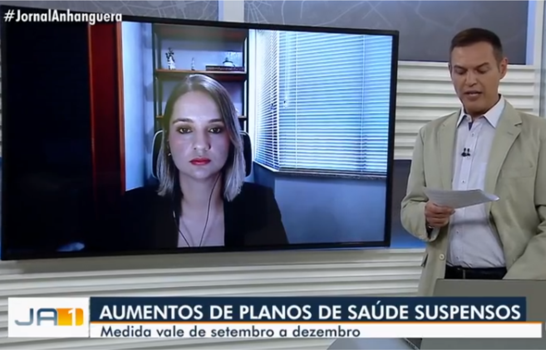 Entrevista Nycolle Soares. Tv Anhanguera. Suspensão nos aumentos dos planos de saúde.
